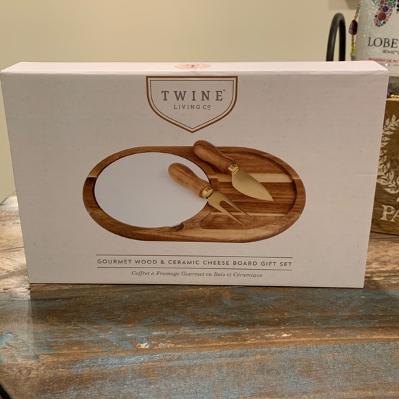 Other Twine Living Co Wood Ceramic Cheese Board New Poshmark